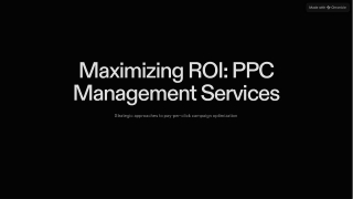 Maximizing ROI PPC Management Services