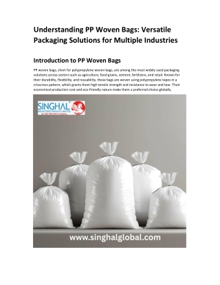 Understanding PP Woven Bags