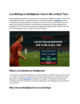 Live Betting on Reddybook_ How to Win in Real-Time