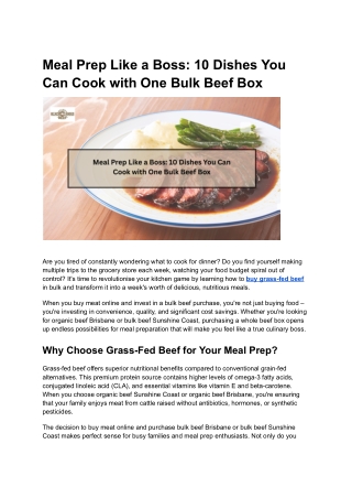 Meal Prep Like a Boss_ 10 Dishes You Can Cook with One Bulk Beef Box