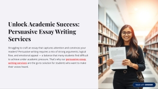 Get High-Impact Persuasive Essays Written by Expert Writers