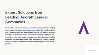 Expert Solutions from Leading Aircraft Leasing Companies