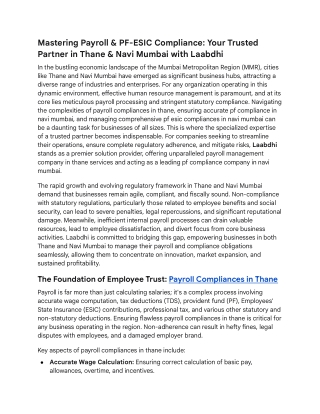 Trusted Partner in Thane, Navi Mumbai with Laabdhi