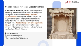 Wooden Temple for Home Exporter in India