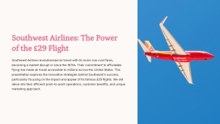 Southwest Airlines The Power of the $29 Flight