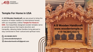 Temple For Home in USA