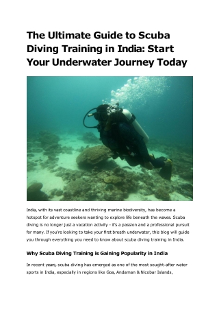 The Ultimate Guide to Scuba Diving Training in India_ Start Your Underwater Journey Today
