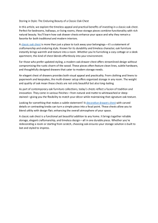 Storing in Style- The Enduring Beauty of a Classic Oak Chest - 02