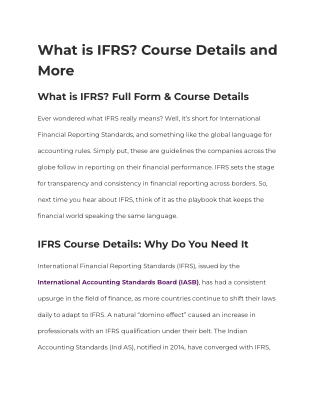 What is IFRS