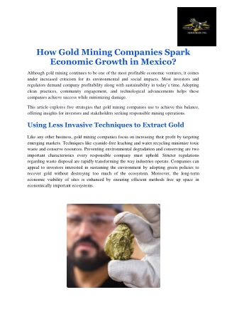 Gold mining companies