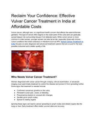 Reclaim Your Confidence_ Effective Vulvar Cancer Treatment in India at Affordable Costs