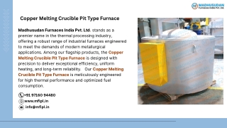 Copper Melting Crucible Pit Type Furnace
