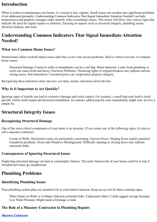 Understanding Common Indicators That Signal Immediate Attention Needed!