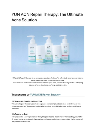 YUN ACN Repair Therapy - The Ultimate Acne Solution