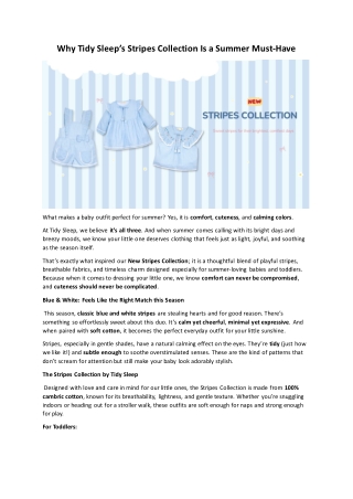 Why Tidy Sleep Stripes Collection Is a Summer Must Have