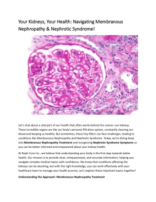 Nephrotic Syndrome Symptoms