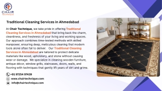 Traditional Cleaning Services in Ahmedabad