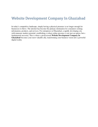 Website Development Company In Ghaziabad