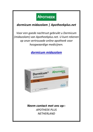 dormicum midazolam | Apotheekplus.net