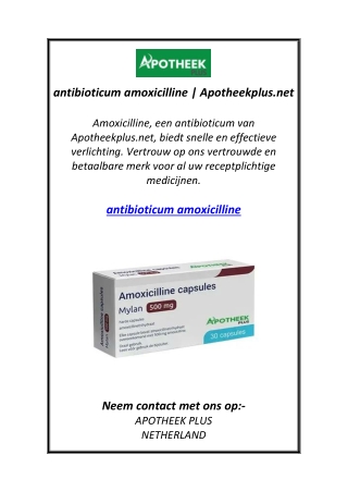 antibioticum amoxicilline | Apotheekplus.net