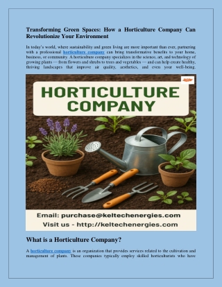 How a Professional Horticulture Company Can Transform Your Landscape