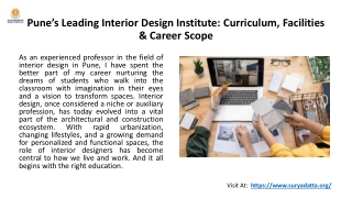 Pune’s Leading Interior Design Institute