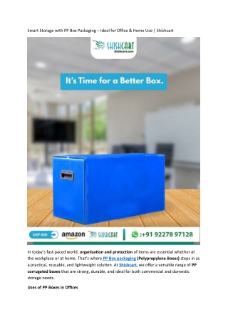 Smart Storage with PP Box Packaging – Ideal for Office & Home Use  Shishcart (1)