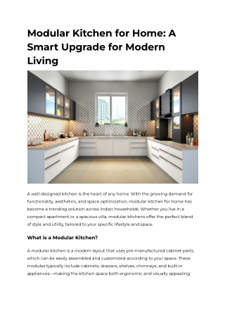 Modular Kitchen for Home_ A Smart Upgrade for Modern Living
