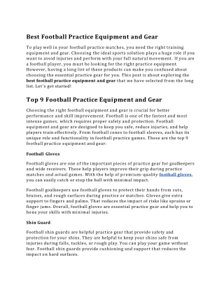 Best Football Practice Equipment and Gear