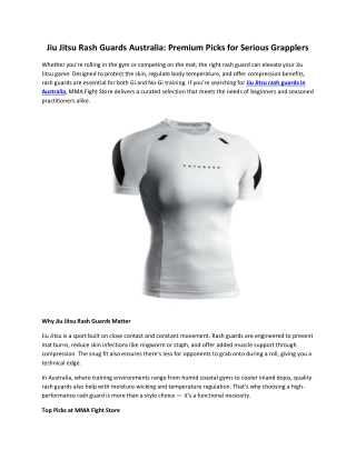 Jiu Jitsu Rash Guards Australia: Premium Picks for Serious Grapplers