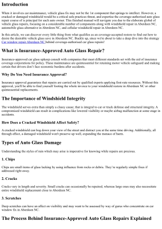 The Process Behind Insurance-Approved Auto Glass Repairs Explained