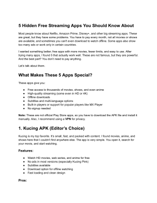 5 Uncommon Free Streaming Apps You Must Know