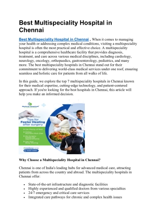 Best Multispeciality Hospital in Chennai1