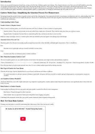 Gutters Made Easy: Simplifying the Selection Process For Homeowners