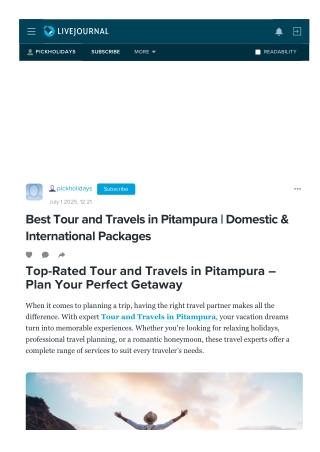 Reliable Services for Tour and Travels in Pitampura