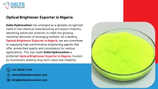 Optical Brightener Exporter in Nigeria