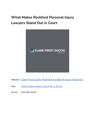What Makes Rockford Personal Injury Lawyers Stand Out in Court
