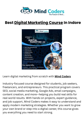 Advance Digital Marketing Course In Indore