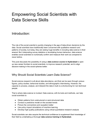 Empowering Social Scientists with Data Science Skills