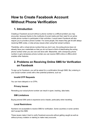 How to Create Facebook Account Without Phone Verification