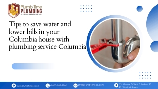 Tips to save water and lower bills in your Columbia house with plumbing service Columbia