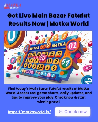Get Live Main Bazar Fatafat Results Now  Matka World