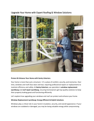 window replacement Lynchburg