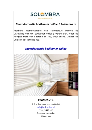 raamdecoratie badkamer online  Solombra.nl