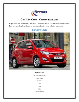 Car Hire Crete Creterentcar.com