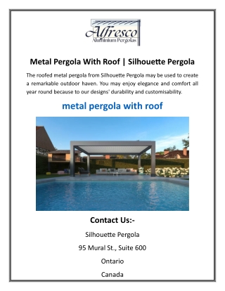 Metal Pergola With Roof