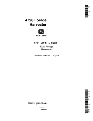 John Deere 4720 Forage Harvester Service Repair Manual Instant Download