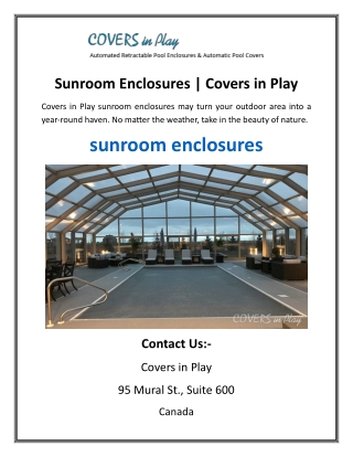 Sunroom Enclosures