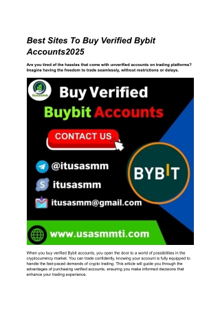 Best Sites To Buy Verified Bybit Accounts2025
