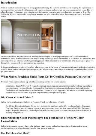 Roseville’s Expert Color Consultation Services at Precision Finish